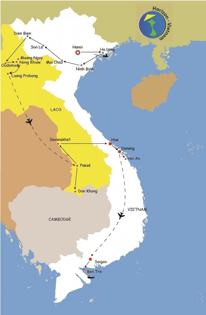CIRCUIT VOYAGE VIETNAM ET LAOS EN 21 JOURS ET 20 NUITS