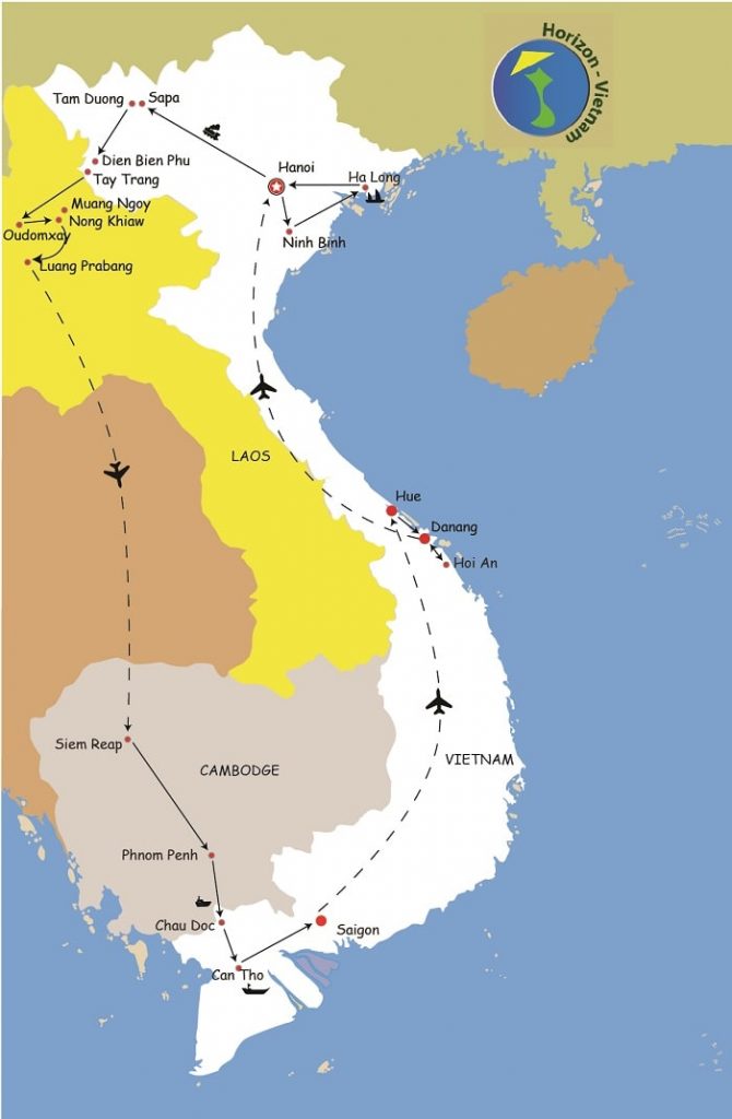 VIETNAM LAOS CAMBODGE EN 25 JOURS ET 24 NUITS